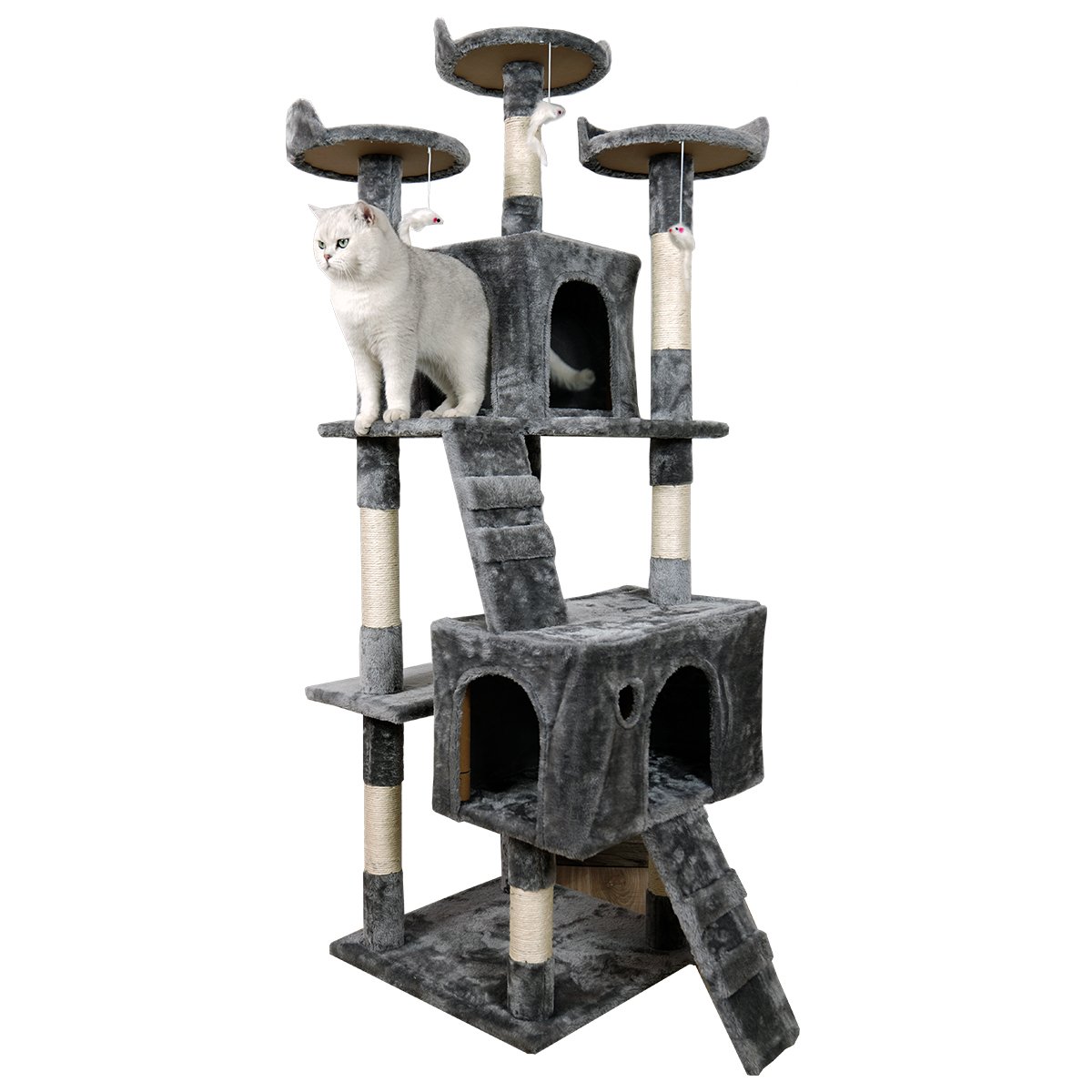 Furtastic 170cm Cat Tree Scratching Post - Dark Grey Big Bedding Australia