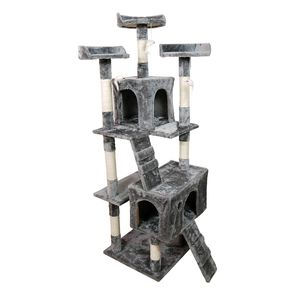 Furtastic 170cm Cat Tree Scratching Post - Silver Grey Big Bedding Australia