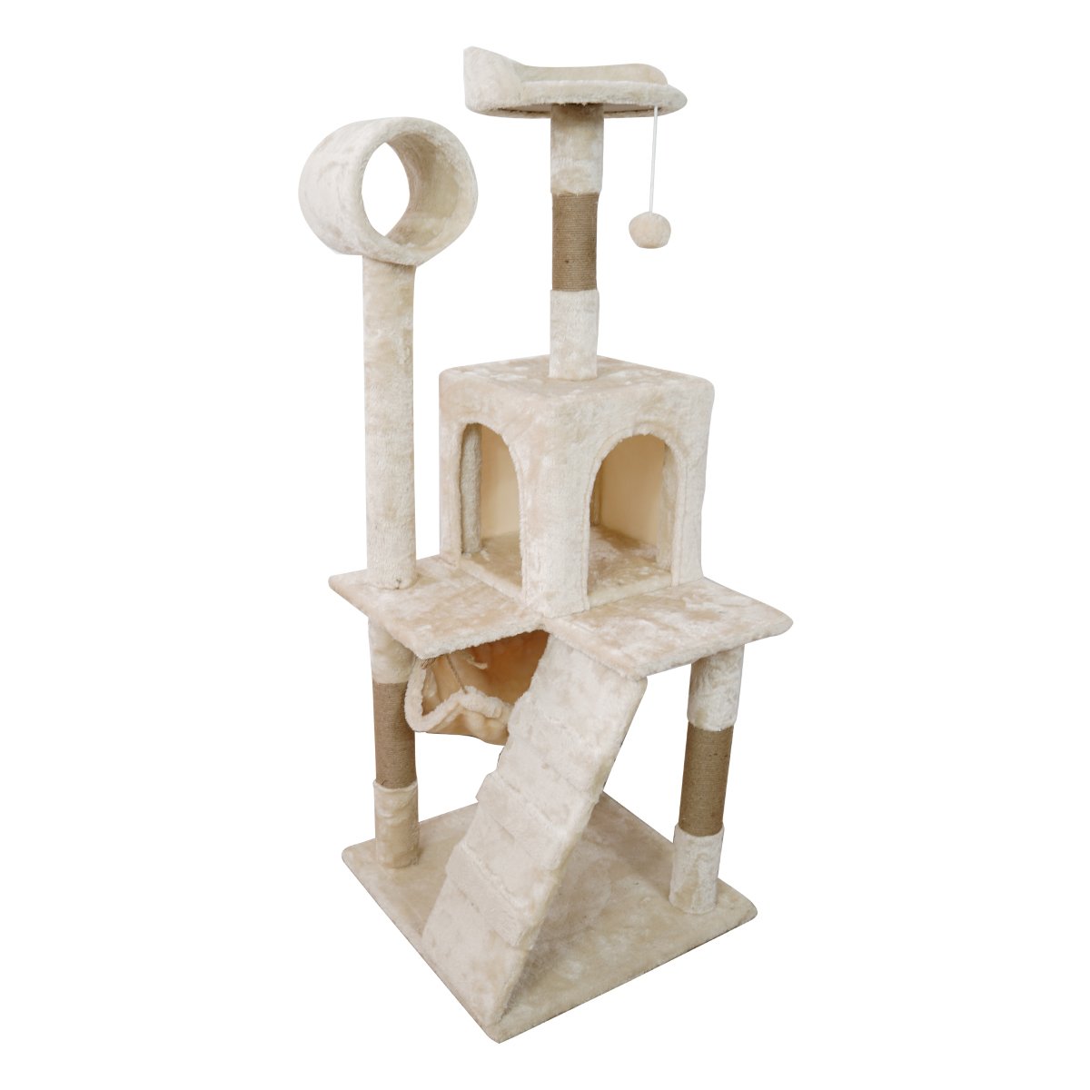Furtastic 135cm Cat Tree Scratching Post - Beige Big Bedding Australia