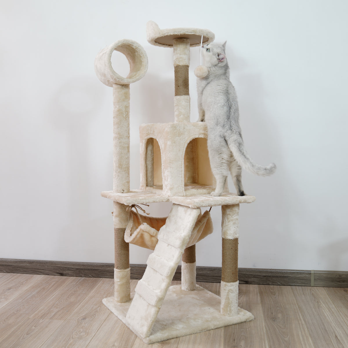 Furtastic 135cm Cat Tree Scratching Post - Beige Big Bedding Australia