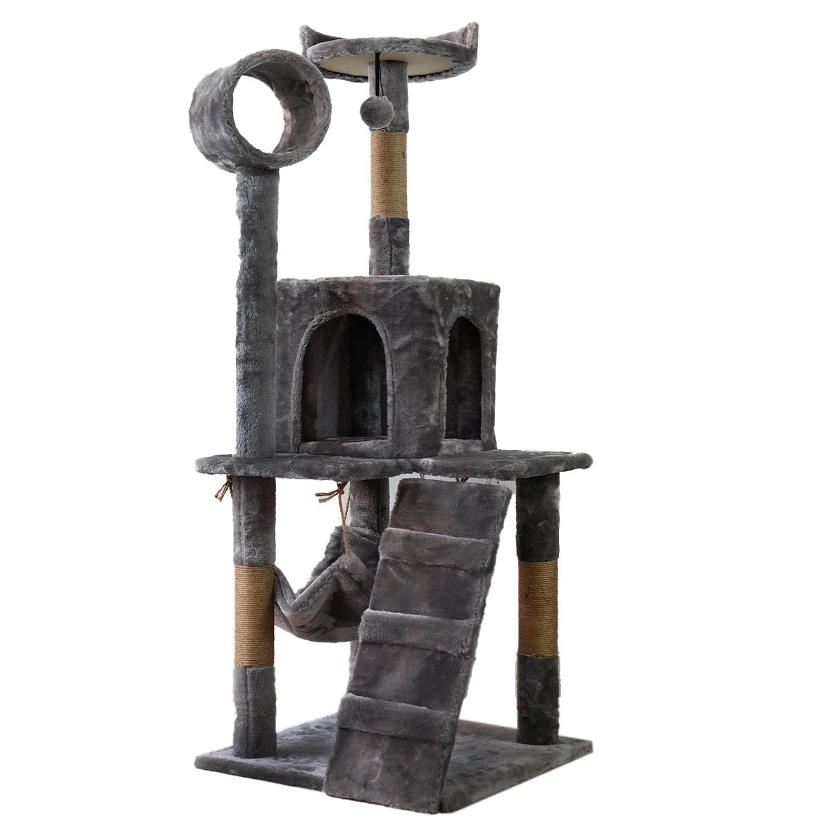 Furtastic 135cm Cat Tree Scratching Post - Dark Grey Big Bedding Australia