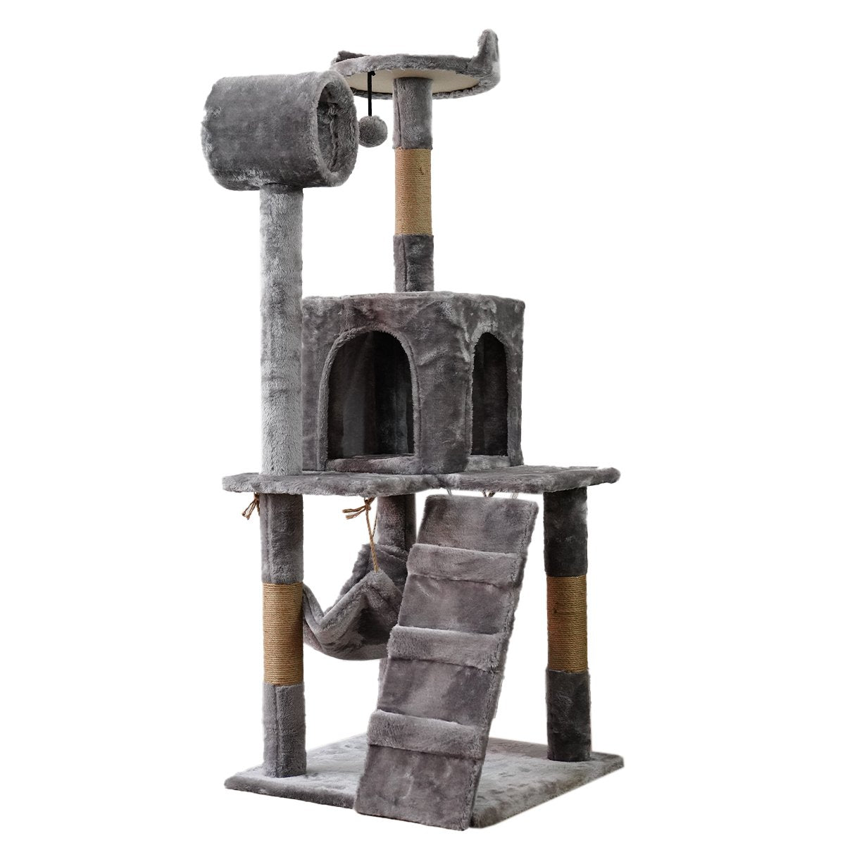 Furtastic 135cm Cat Tree Scratching Post - Silver Grey Big Bedding Australia