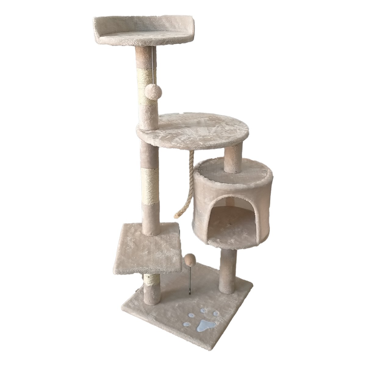 Furtastic 110cm Cat Tree Scratching Post - Beige Big Bedding Australia