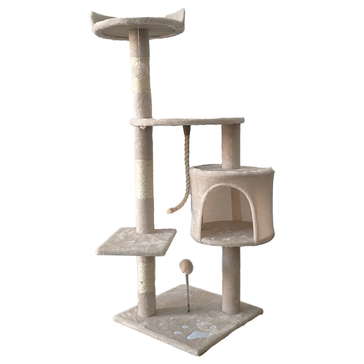 Furtastic 110cm Cat Tree Scratching Post - Beige Big Bedding Australia