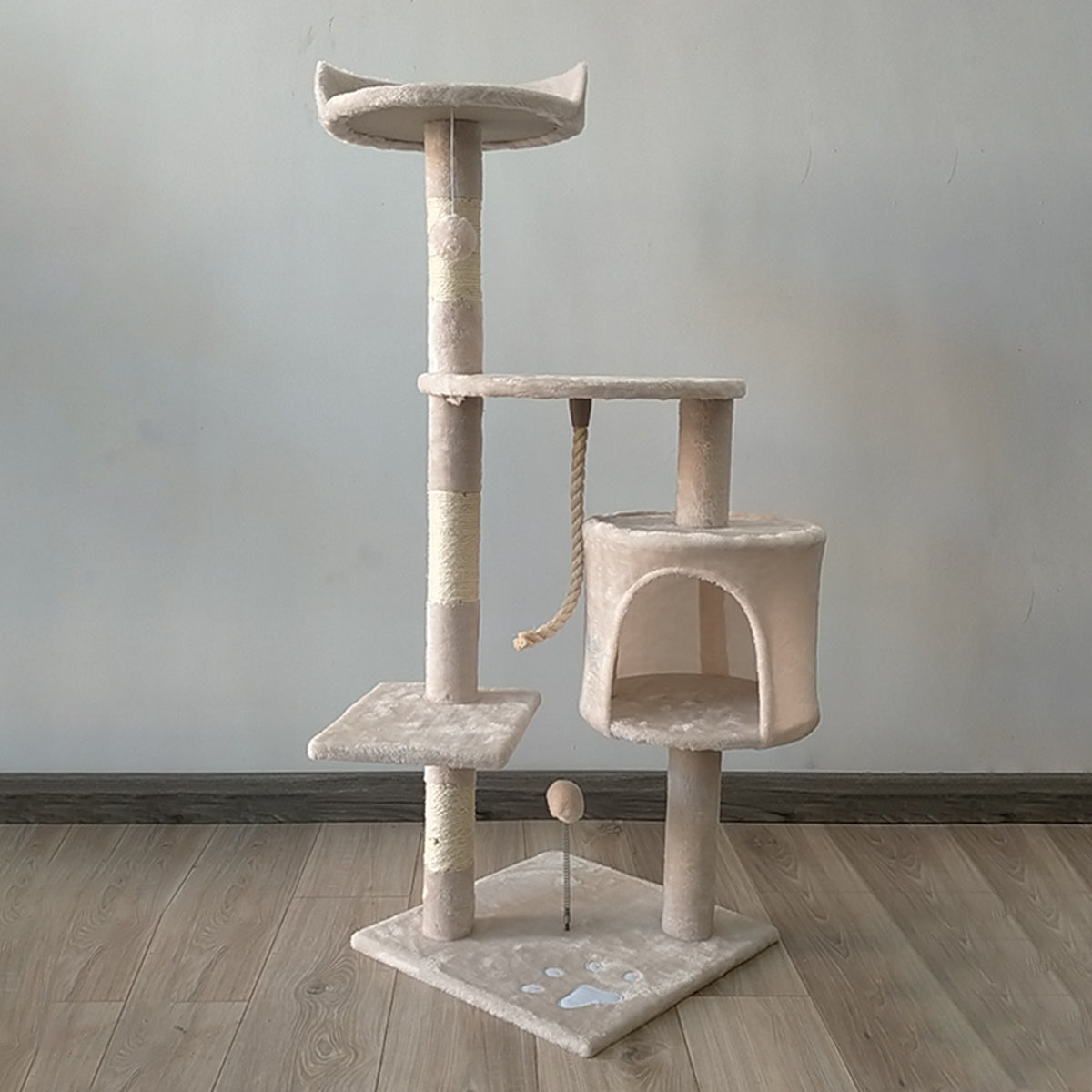 Furtastic 110cm Cat Tree Scratching Post - Beige Big Bedding Australia