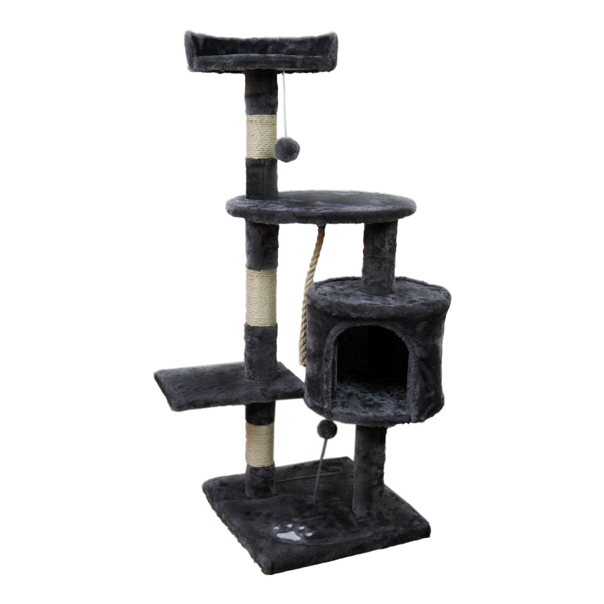 Furtastic 110cm Cat Tree Scratching Post - Dark Grey Big Bedding Australia
