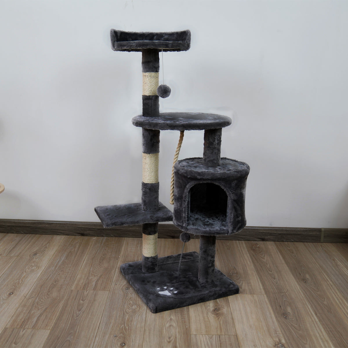 Furtastic 110cm Cat Tree Scratching Post - Dark Grey Big Bedding Australia