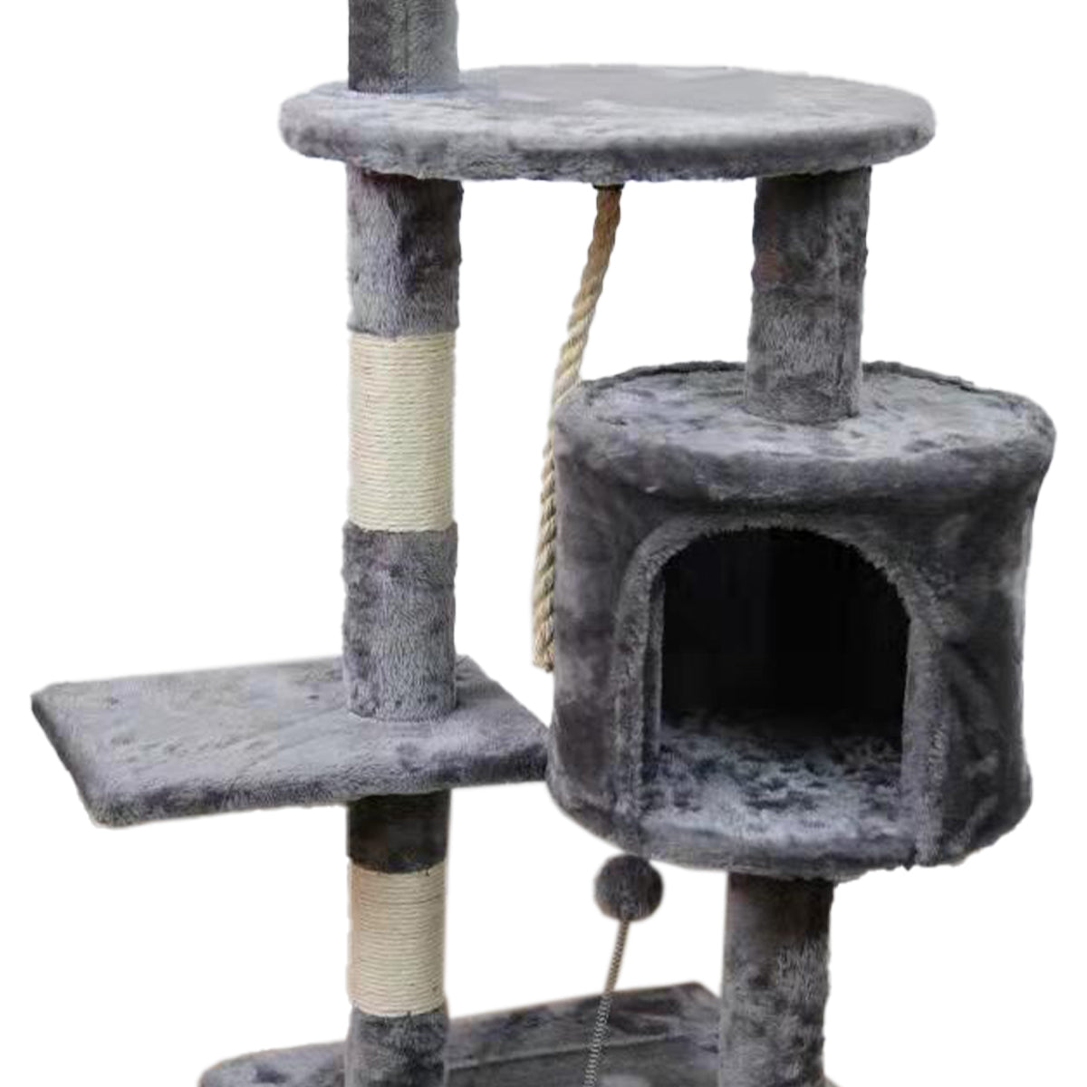 Furtastic 110cm Cat Tree Scratching Post - Silver Grey Big Bedding Australia