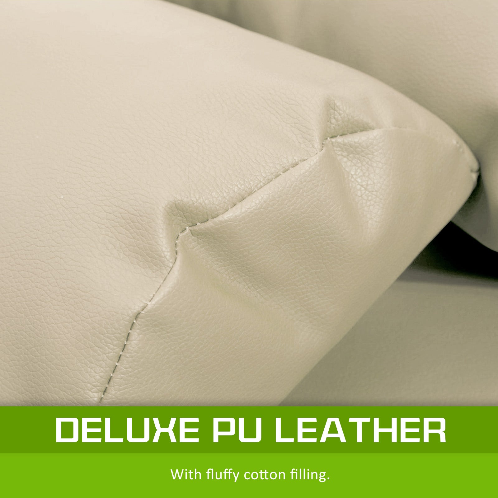 Lounge Couch Sofa Bed Double Seat Leather GEMINI BEIGE La Bella