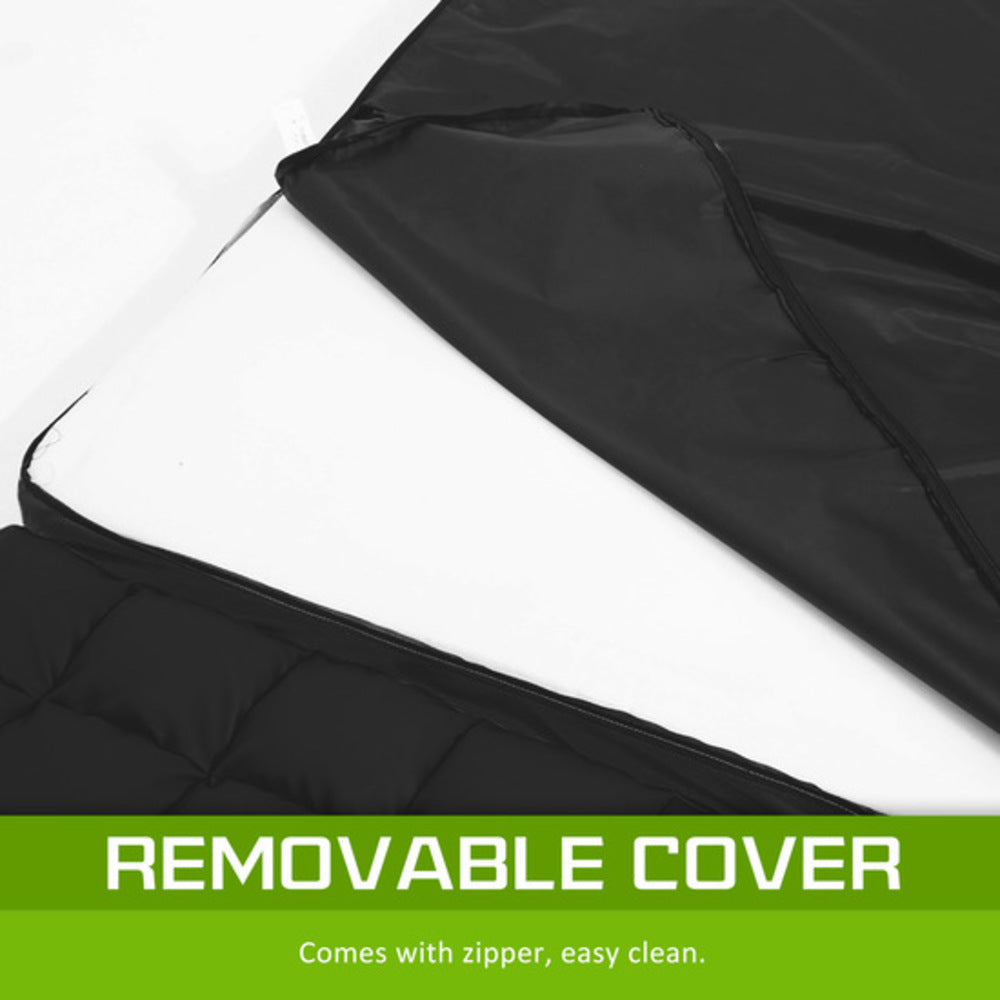 Lounge Couch Sofa Bed Double Seat Leather GEMINI BLACK La Bella