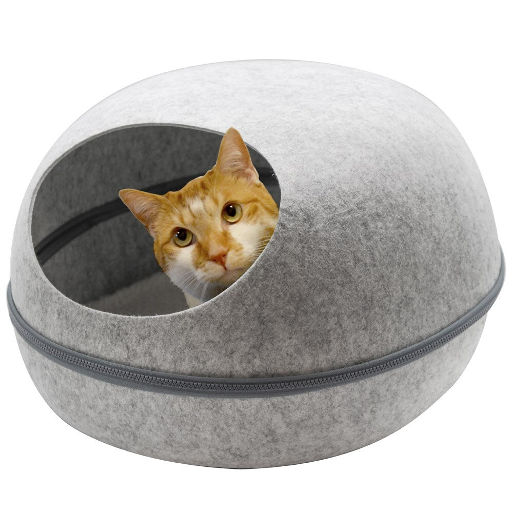 Large Cave Cat Soft Cushion Igloo Kitten Cat Bed Mat House Dog Puppy Big Bedding Australia