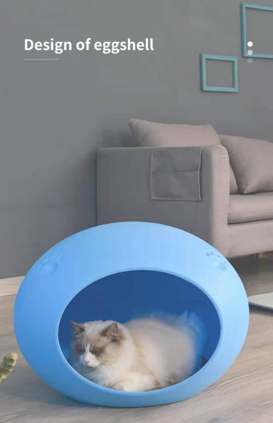 YES4PETS Medium Cave Cat Kitten Box Igloo Cat Bed House Dog Puppy House-Blue Big Bedding Australia