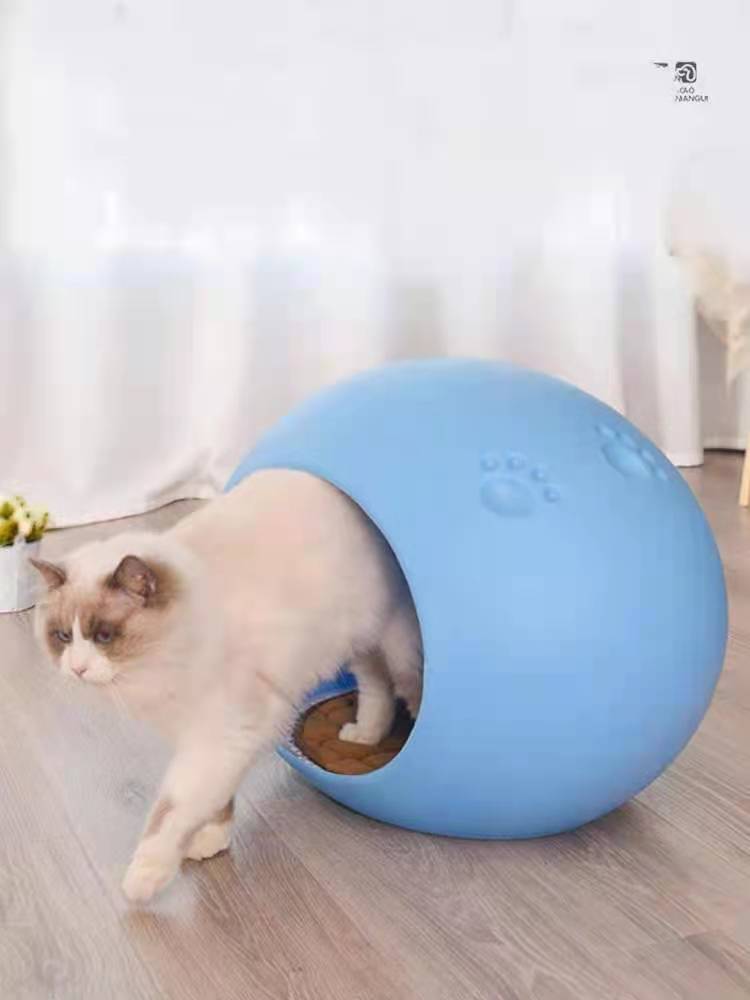 YES4PETS Medium Cave Cat Kitten Box Igloo Cat Bed House Dog Puppy House-Blue Big Bedding Australia