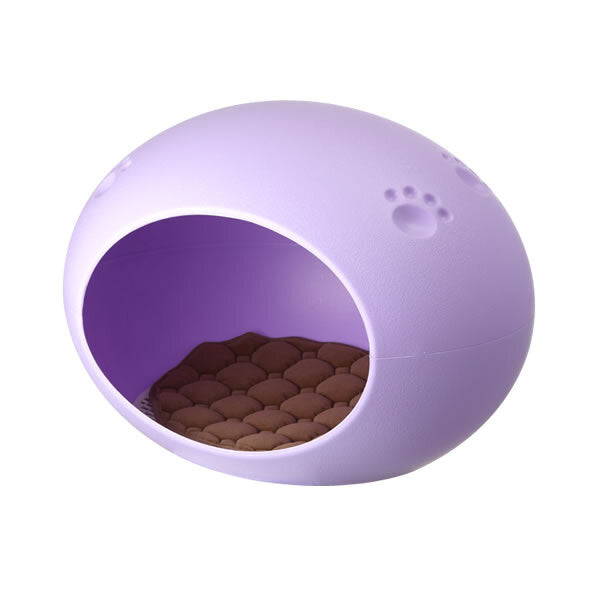 YES4PETS Medium Cave Cat Kitten Box Igloo Cat Bed House Dog Puppy House Purple Big Bedding Australia