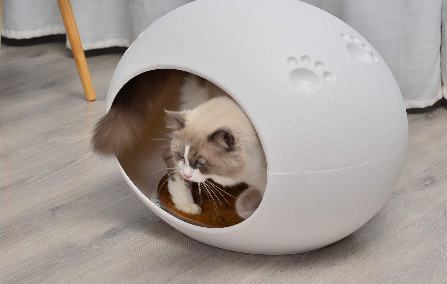YES4PETS Medium Cave Cat Kitten Box Igloo Cat Bed House Dog Puppy House White Big Bedding Australia