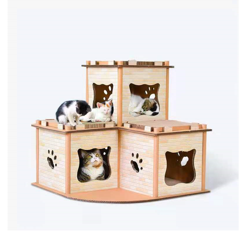 YES4PETS Cat Cardboard House Tower Condo Scratcher Pet Post Pad Mat Furniture Big Bedding Australia