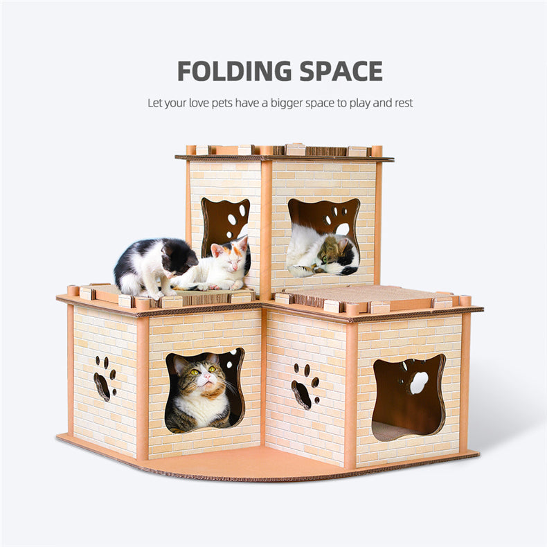 YES4PETS Cat Cardboard House Tower Condo Scratcher Pet Post Pad Mat Furniture Big Bedding Australia