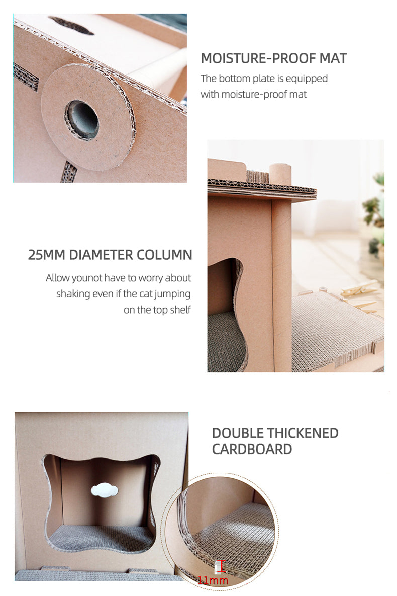 YES4PETS Cat Cardboard House Tower Condo Scratcher Pet Post Pad Mat Furniture Big Bedding Australia