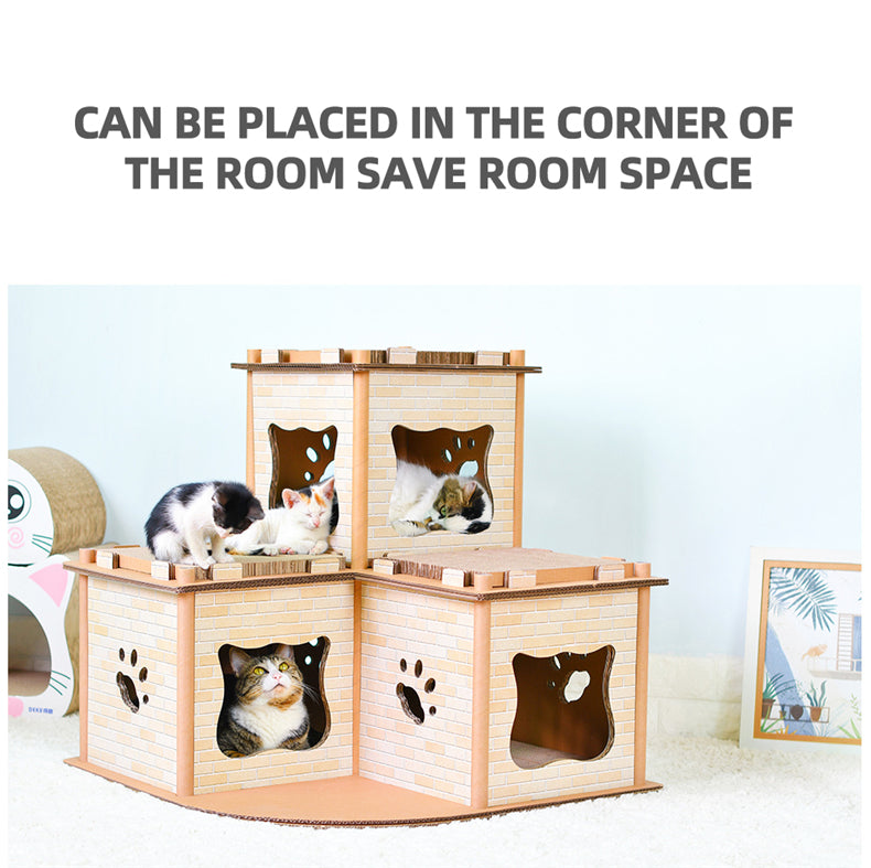YES4PETS Cat Cardboard House Tower Condo Scratcher Pet Post Pad Mat Furniture Big Bedding Australia