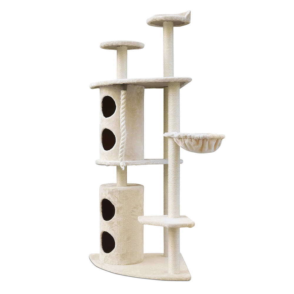 YES4PETS 170cm XL Multi Level Cat Scratching Post Tree Post House Tower-Beige Big Bedding Australia