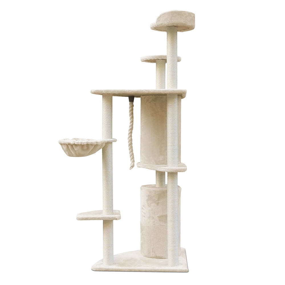YES4PETS 170cm XL Multi Level Cat Scratching Post Tree Post House Tower-Beige Big Bedding Australia