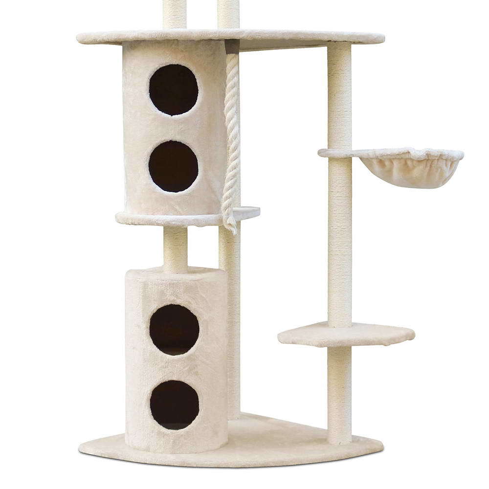 YES4PETS 170cm XL Multi Level Cat Scratching Post Tree Post House Tower-Beige Big Bedding Australia