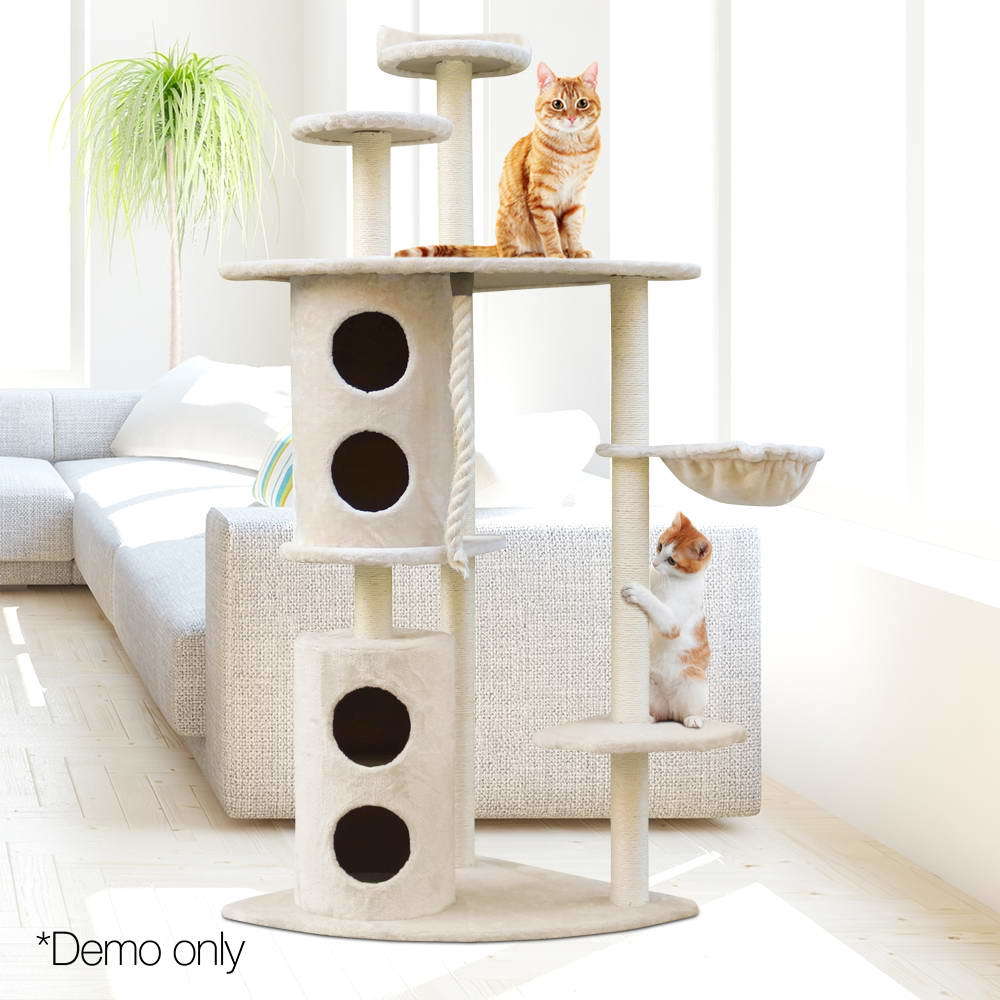 YES4PETS 170cm XL Multi Level Cat Scratching Post Tree Post House Tower-Beige Big Bedding Australia