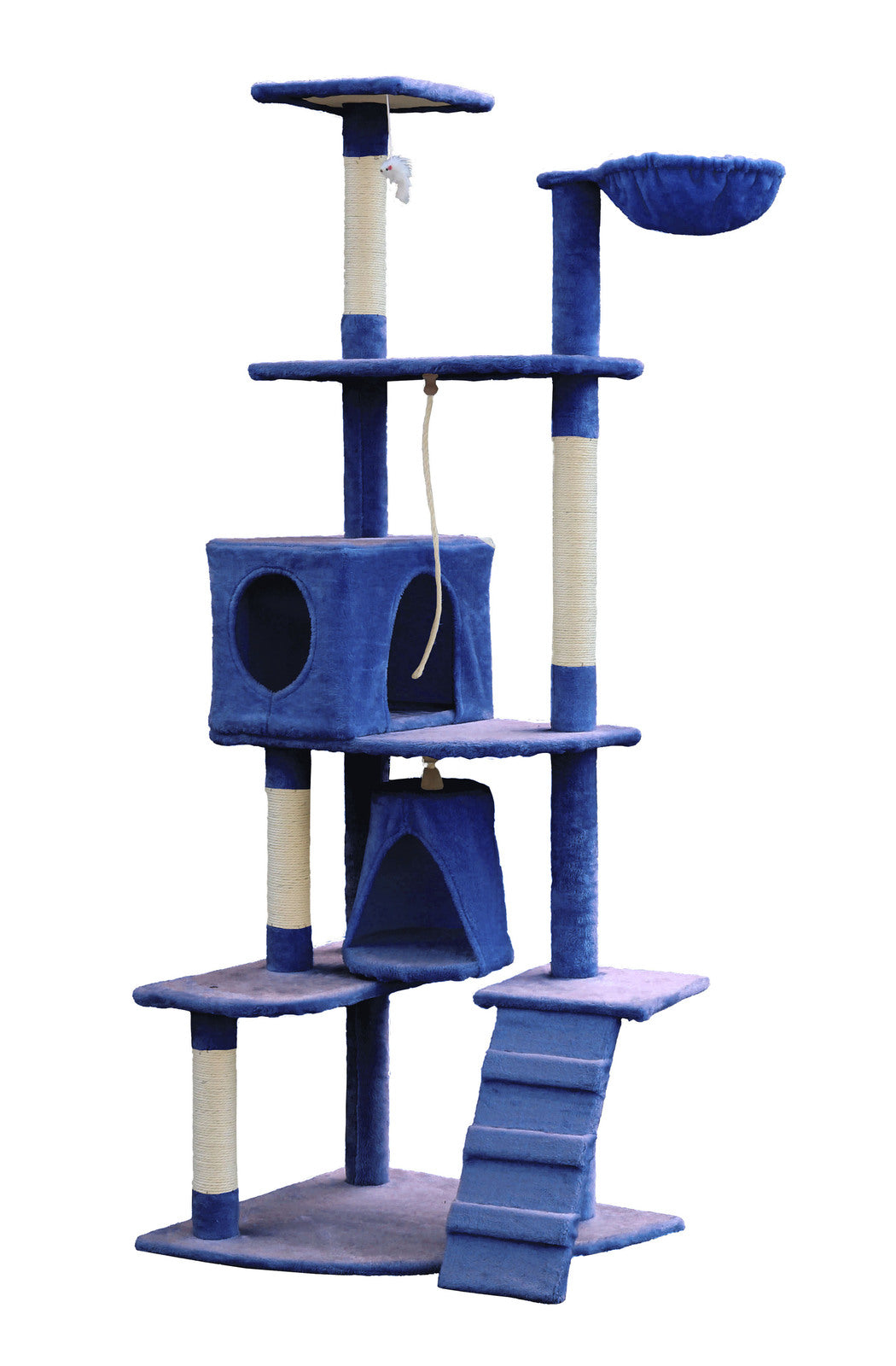 YES4PETS 193cm Cat Scratching Tree Post Sisal Pole Scratching Post Scratcher Tower Condo Blue Big Bedding Australia