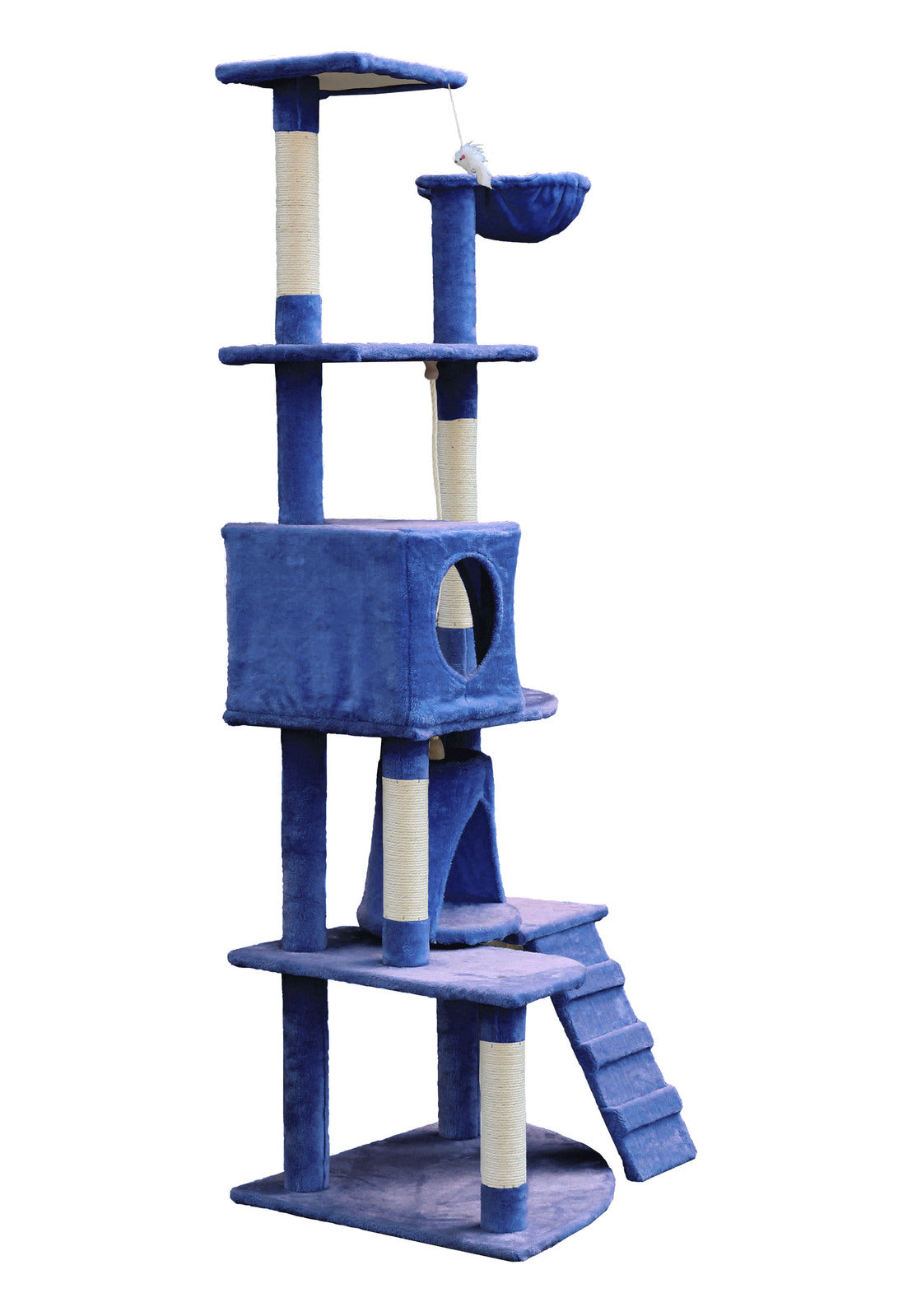 YES4PETS 193cm Cat Scratching Tree Post Sisal Pole Scratching Post Scratcher Tower Condo Blue Big Bedding Australia