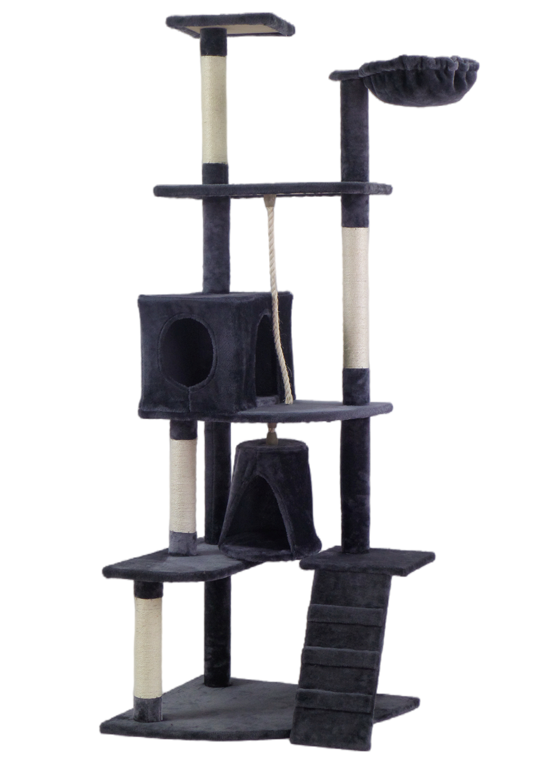 YES4PETS 193cm Cat Scratching Tree Post Sisal Pole Scratching Post Scratcher Tower Condo Grey Big Bedding Australia