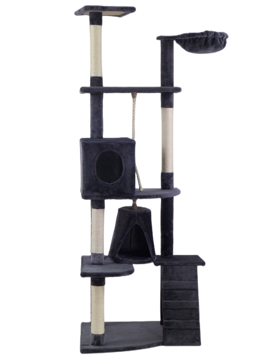 YES4PETS 193cm Cat Scratching Tree Post Sisal Pole Scratching Post Scratcher Tower Condo Grey Big Bedding Australia