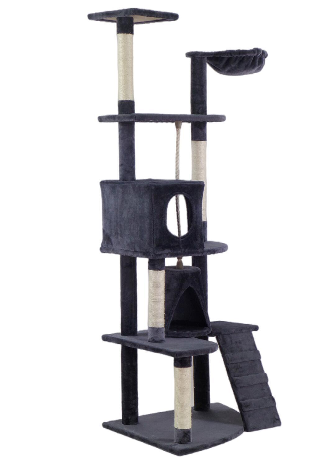 YES4PETS 193cm Cat Scratching Tree Post Sisal Pole Scratching Post Scratcher Tower Condo Grey Big Bedding Australia