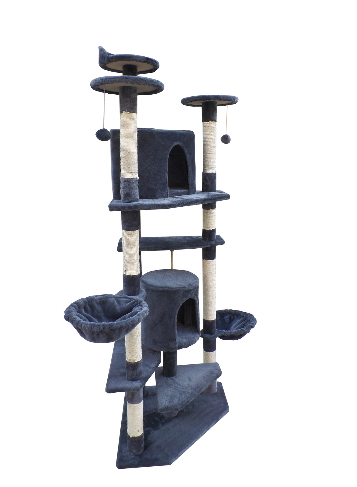 YES4PETS 200 cm Cat Scratching Post Tree Scratcher Corner Tower Furniture- Grey Big Bedding Australia