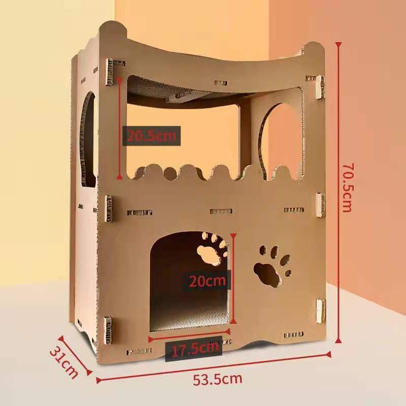 YES4PETS Cat Cardboard House Tower Condo Scratcher Pet Post Furniture Double Storey Big Bedding Australia