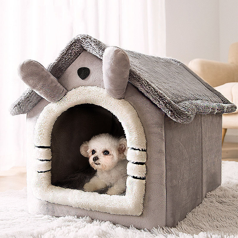 Medium Dog House Bed Portable Cat Bed Removable Cushion Cat Cave, Foldable  Pets Puppy Kitten Rabbit Big Bedding Australia
