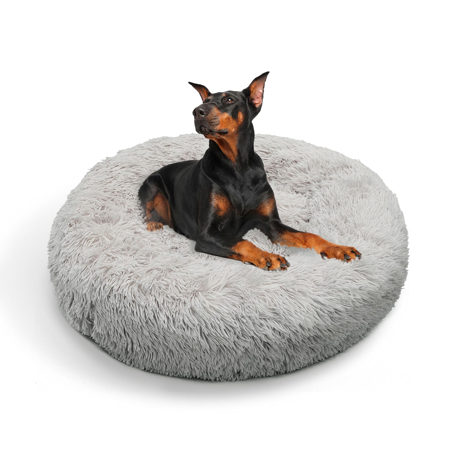 Pet Dog Bed Bedding Warm Plush Round Comfortable Dog Nest Light Grey M 70cm Big Bedding Australia