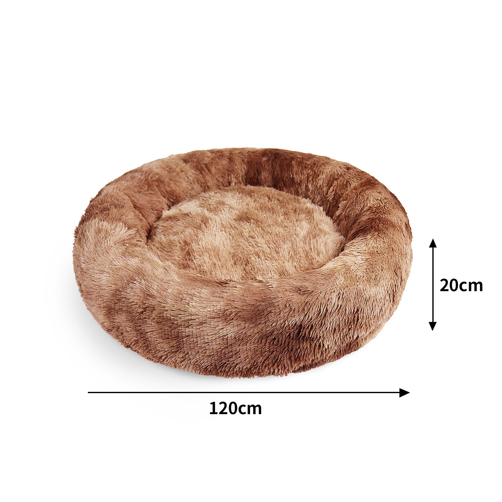 Pawfriends Dog Cat Pet Calming Bed Warm Soft Plush Round Nest Comfy Sleeping Cave 120cm Big Bedding Australia