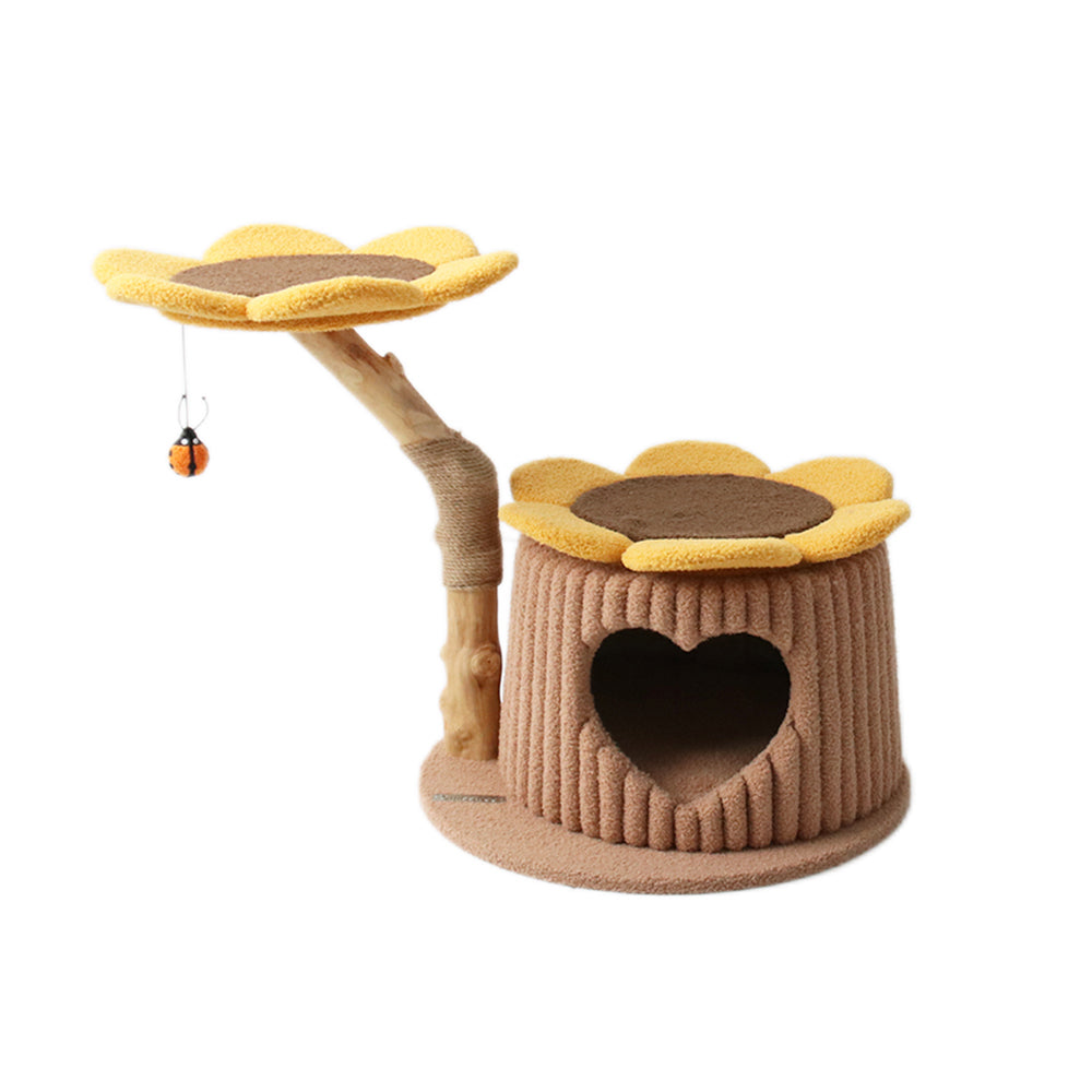 CMISSTREE Heart Shaped Cat House With Sunflower Cat Tree Big Bedding Australia