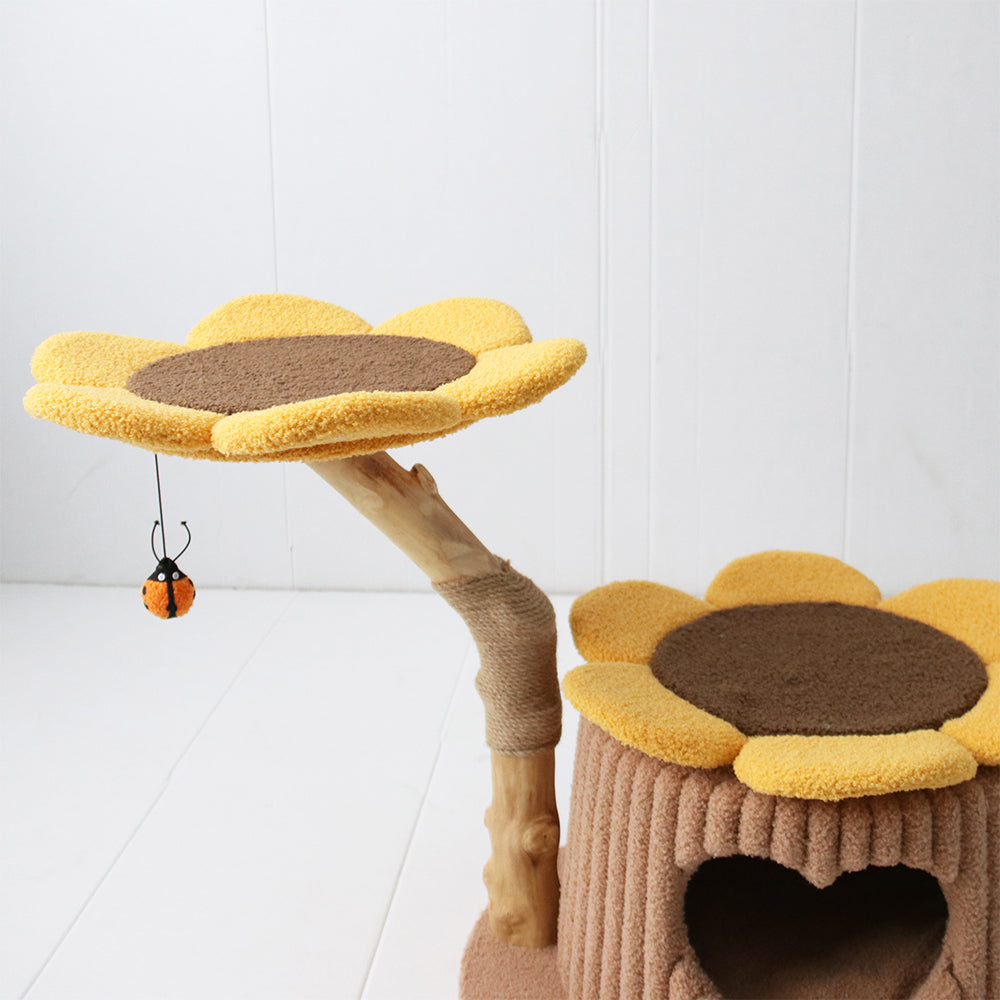 CMISSTREE Heart Shaped Cat House With Sunflower Cat Tree Big Bedding Australia