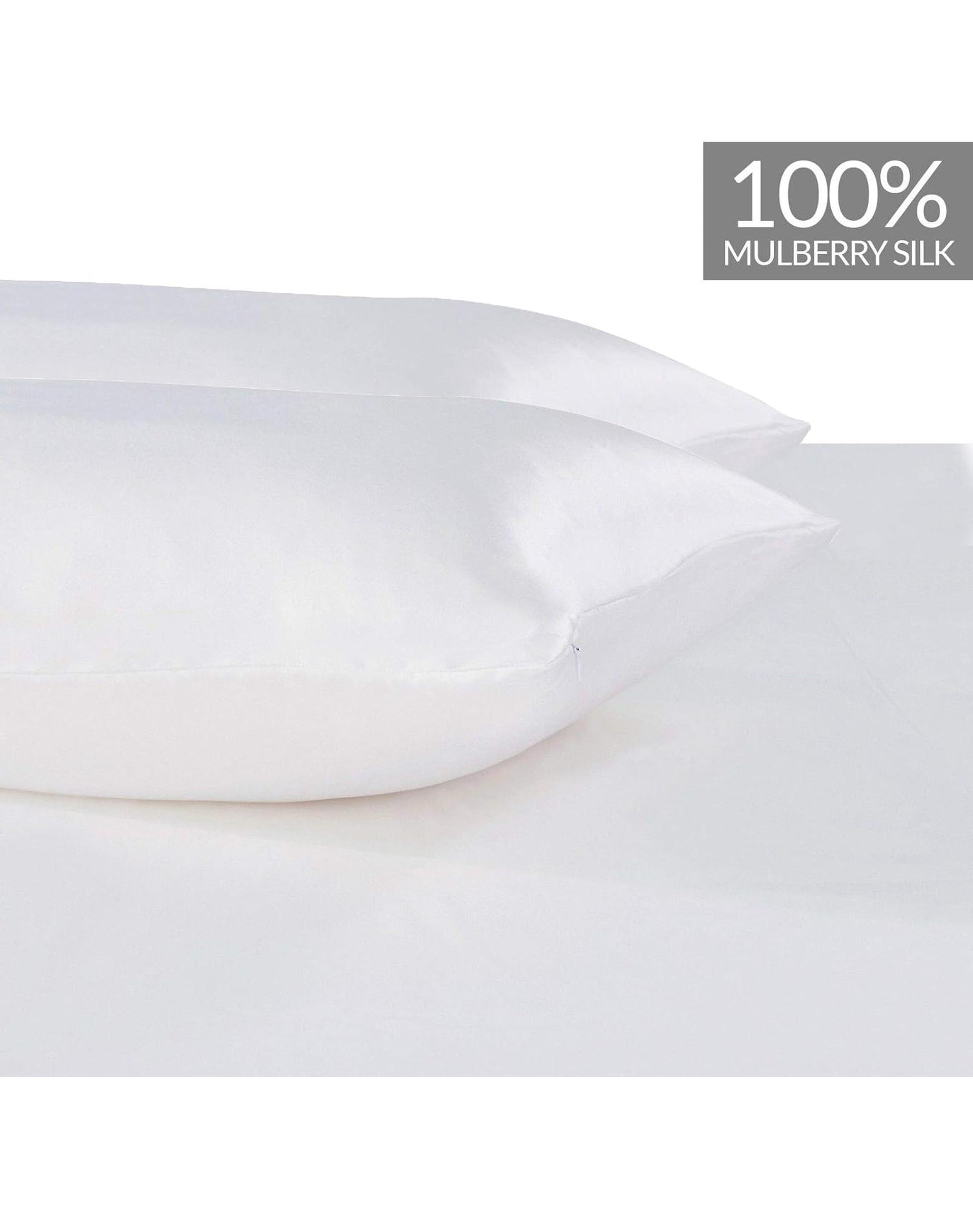 Luxury Pillowcase 2 Pack - 100% Pure Mulberry Silk on Both Sides - White GIOIA CASA