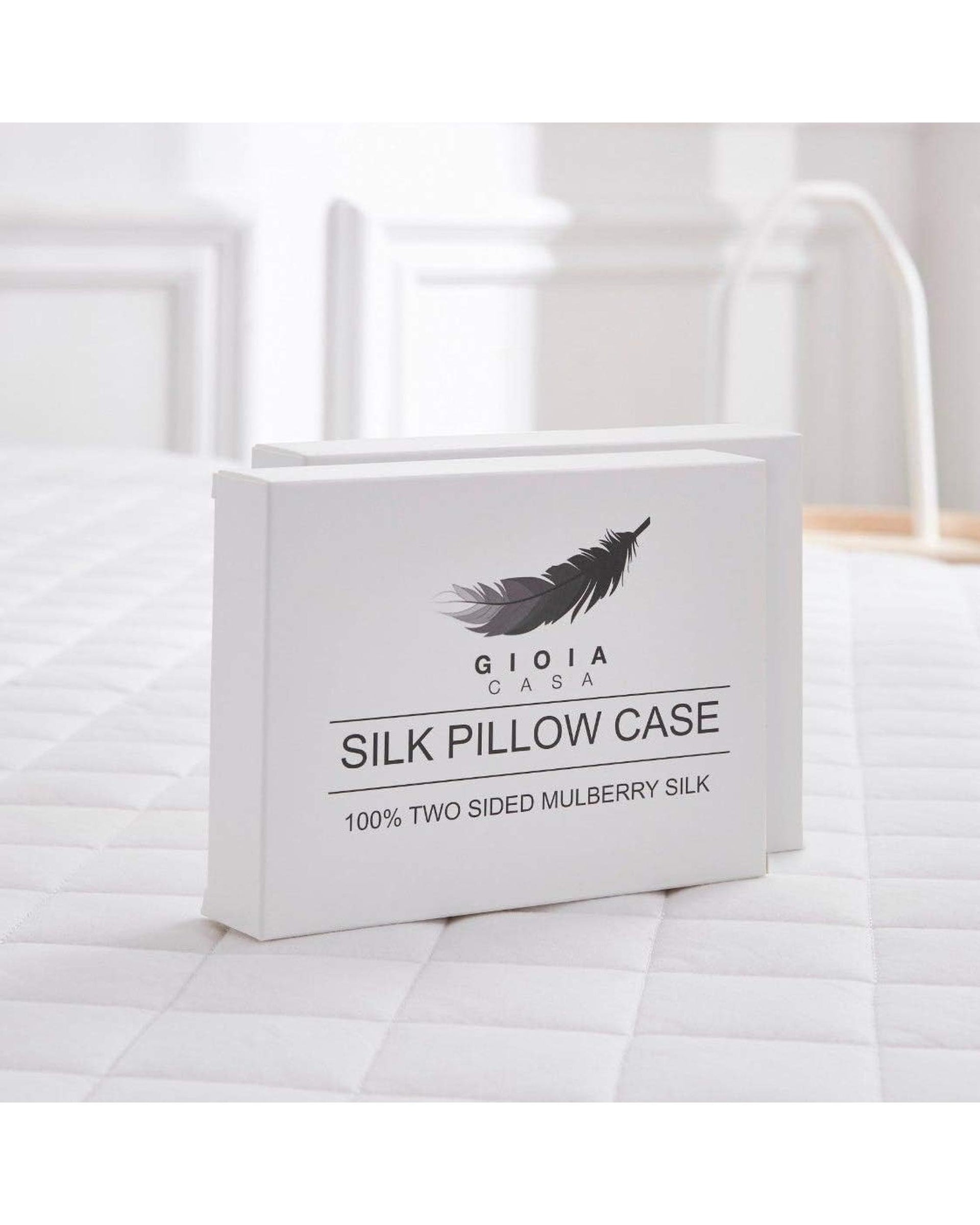 Luxury Pillowcase 2 Pack - 100% Pure Mulberry Silk on Both Sides - Silver GIOIA CASA