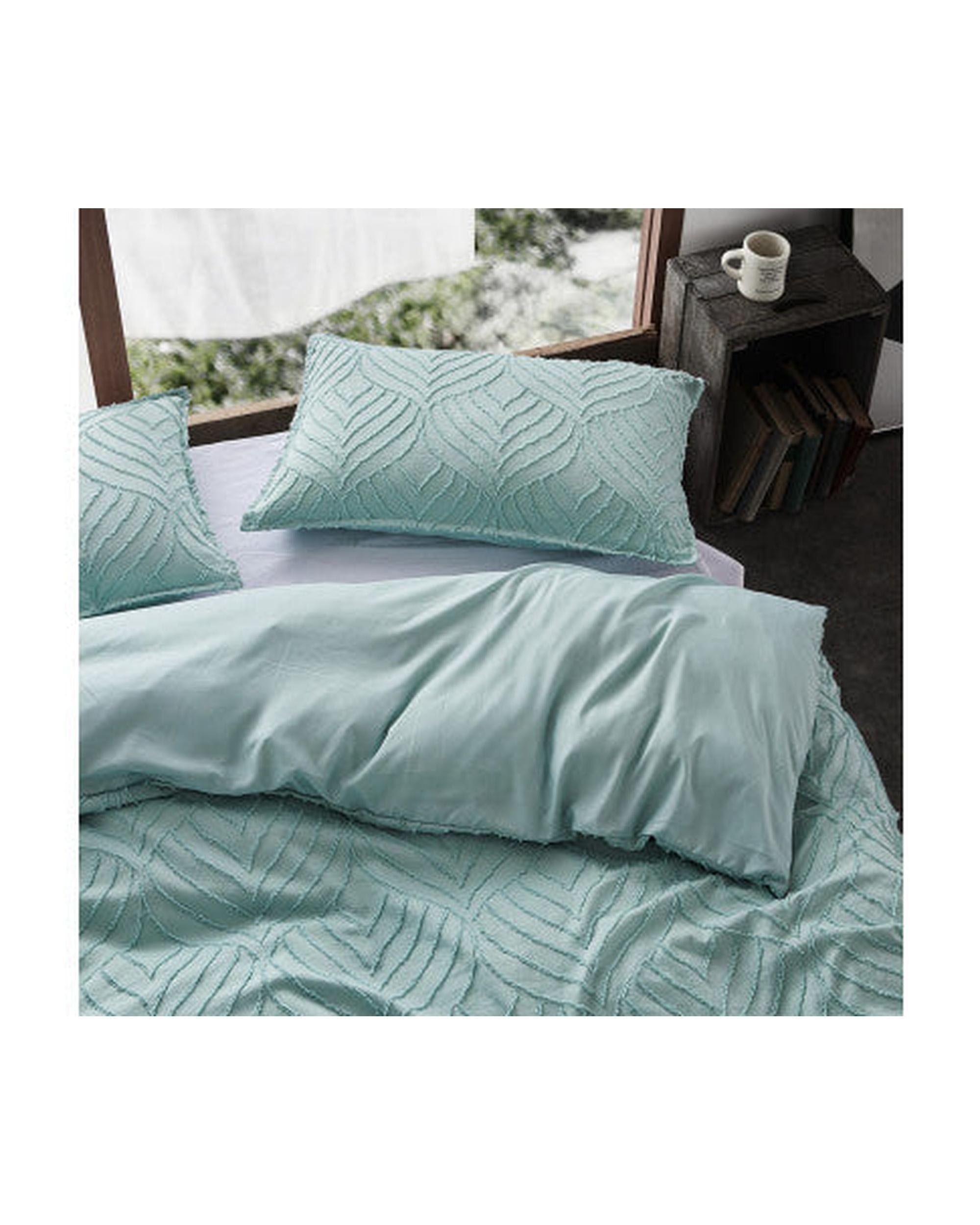 GIOIA CASA Tufted ultra soft microfiber quilt cover set - SAGE GREEN GIOIA CASA