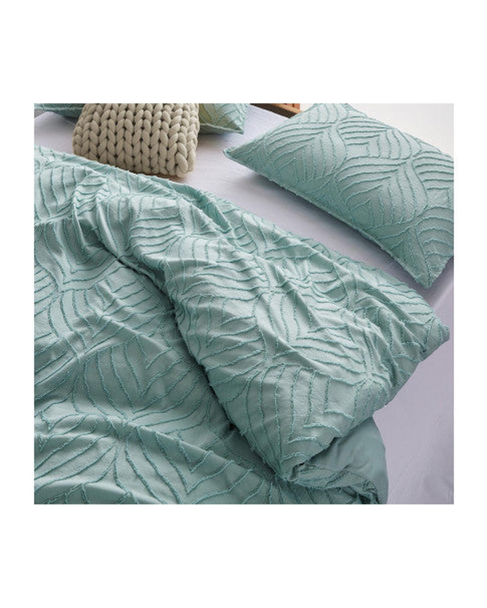 GIOIA CASA Tufted ultra soft microfiber quilt cover set - SAGE GREEN GIOIA CASA