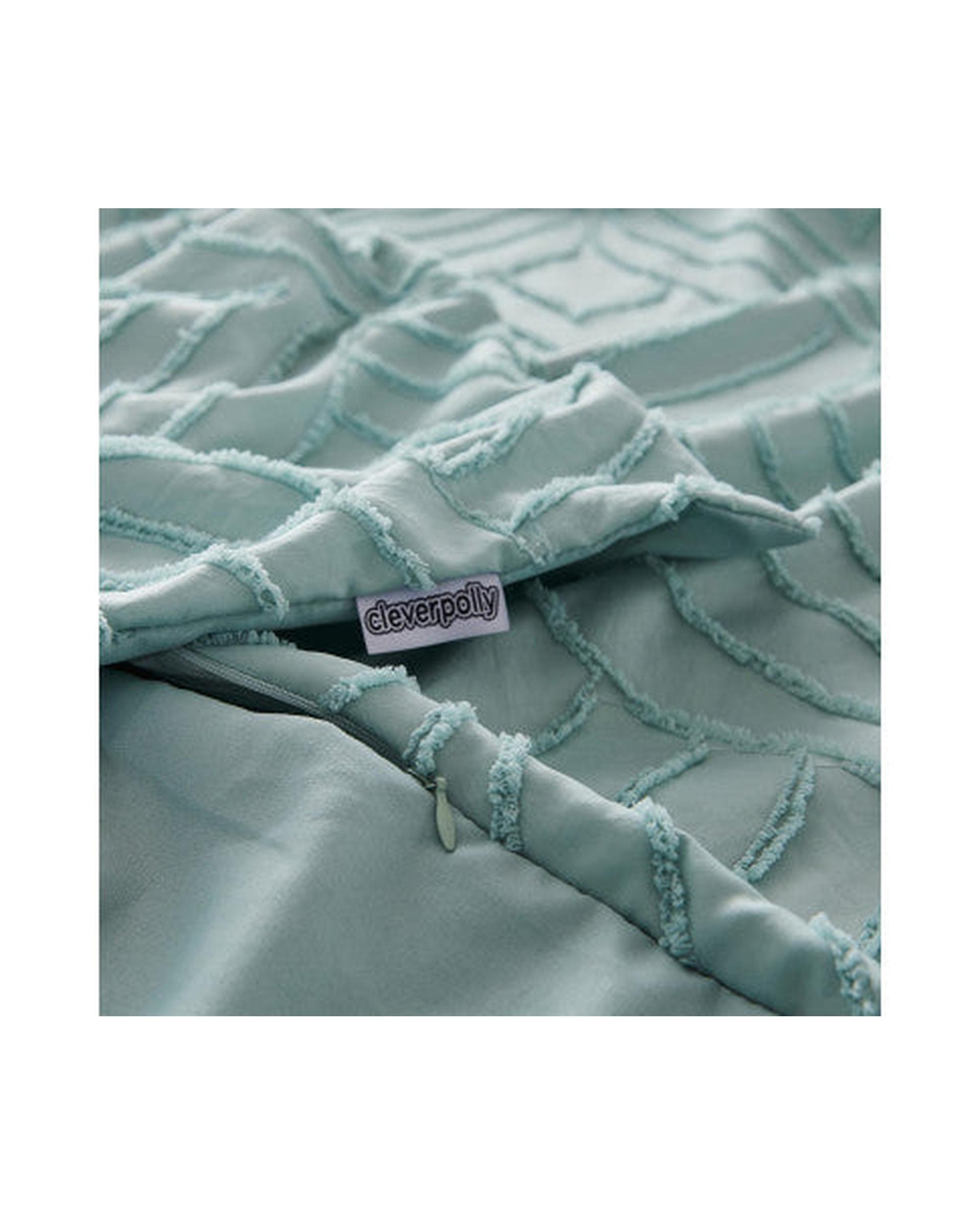 GIOIA CASA Tufted ultra soft microfiber quilt cover set - SAGE GREEN GIOIA CASA