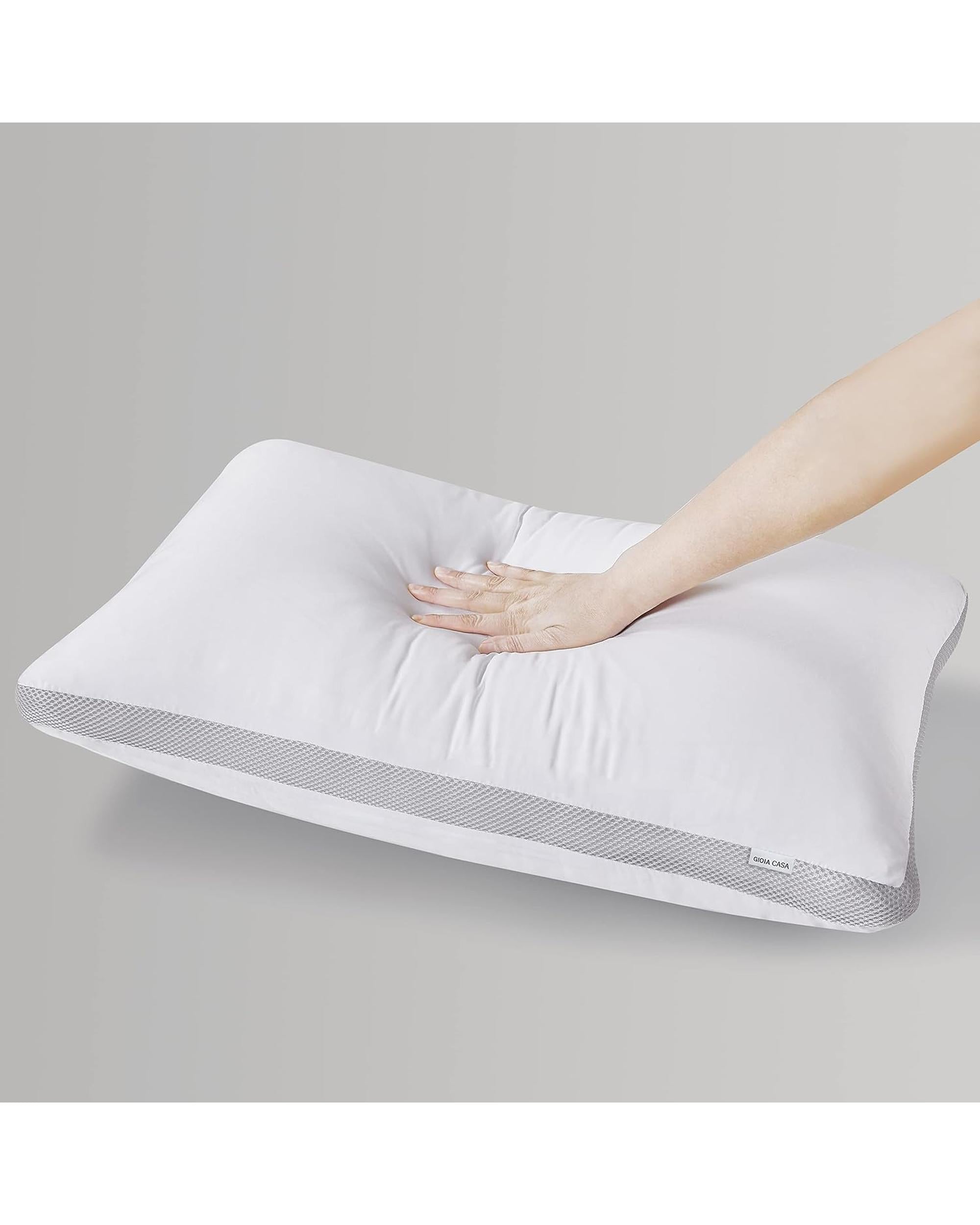 Bamboo Cooling Pillows Twin Pack - Luxury Plush Down-Like Microfibre Pillows for Bedding - Ultra Soft, Comfy & Breathable Standard Pillows GIOIA CASA