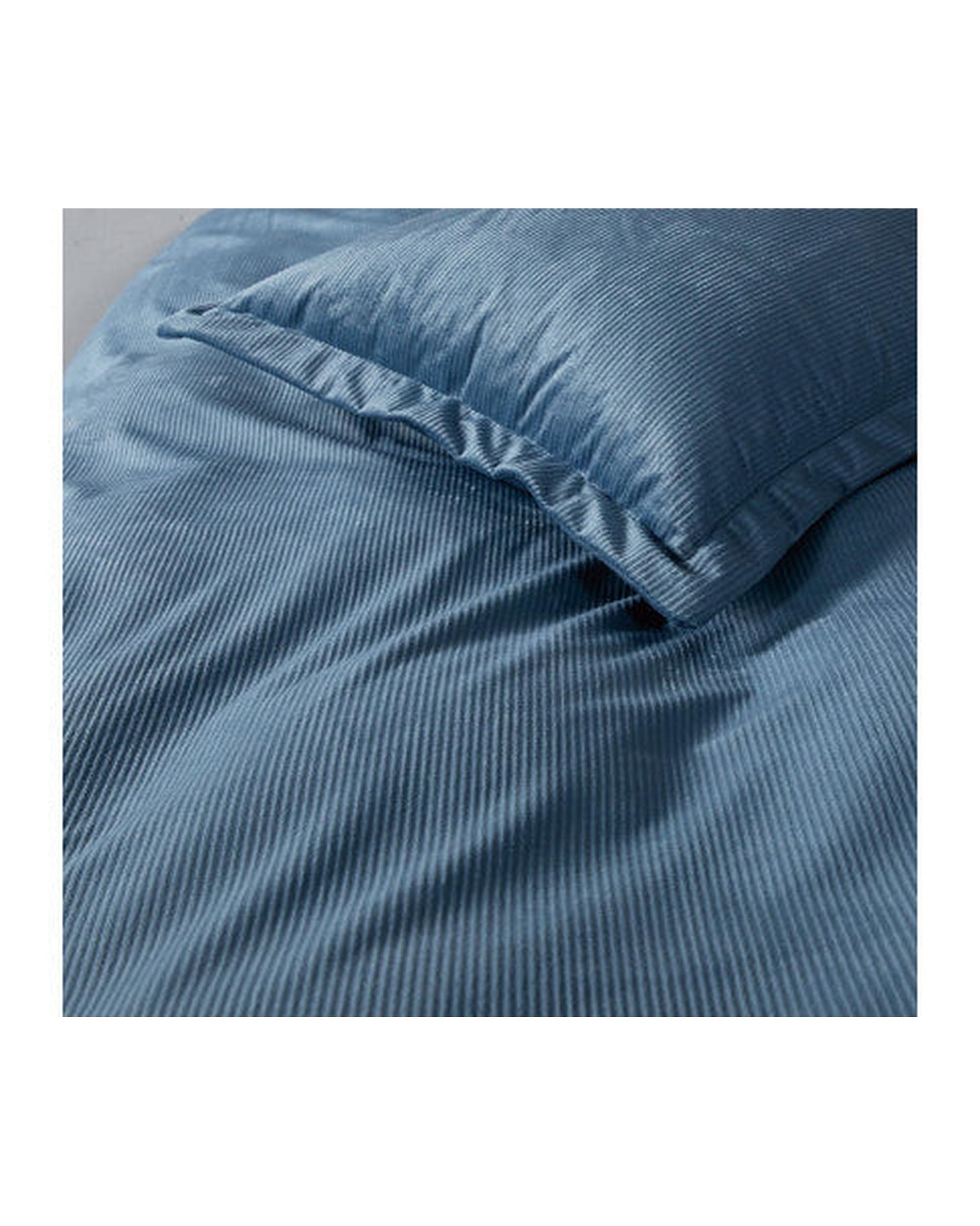 GIOIA CASA Corduroy Velvet Queen Bed Quilt Cover Set - ASH BLUE GIOIA CASA