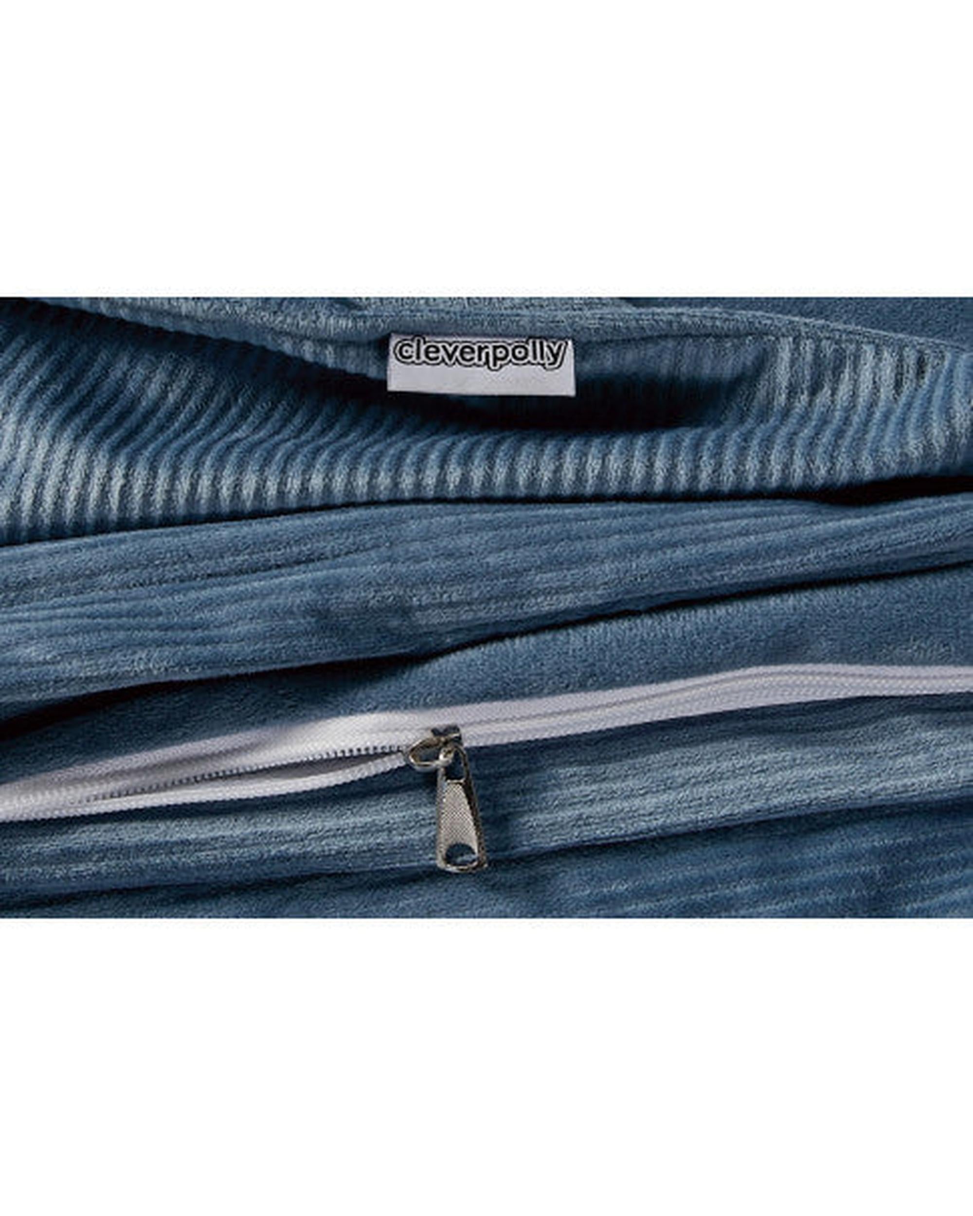 GIOIA CASA Corduroy Velvet Queen Bed Quilt Cover Set - ASH BLUE GIOIA CASA