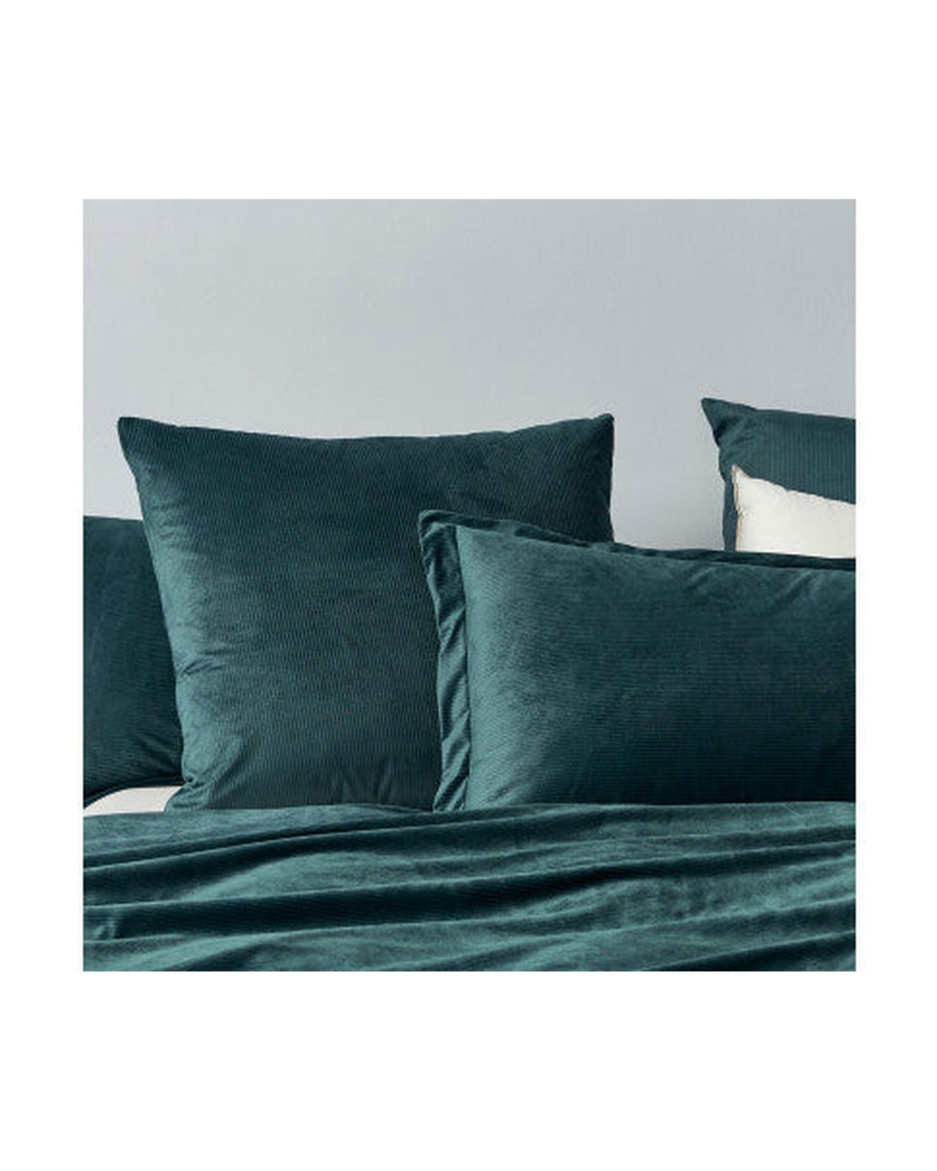 GIOIA CASA Corduroy Velvet Queen Bed Quilt Cover Set - FOREST GREEN GIOIA CASA