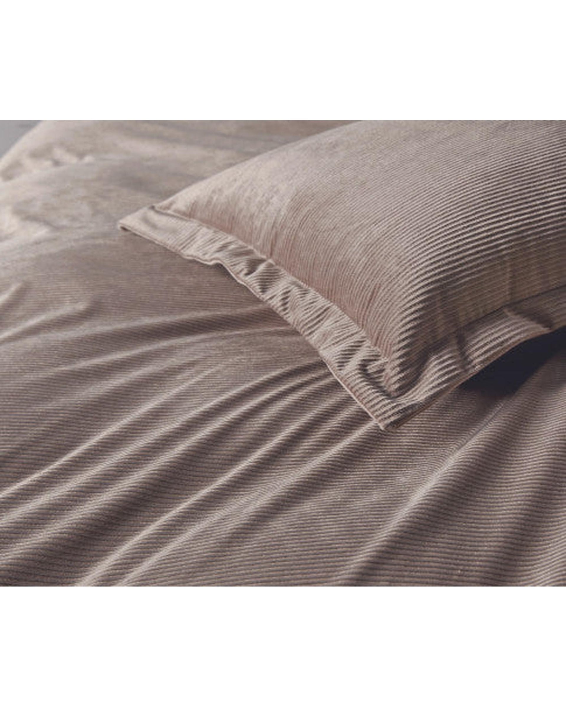 GIOIA CASA Corduroy Velvet Queen Bed Quilt Cover Set - MINK GIOIA CASA