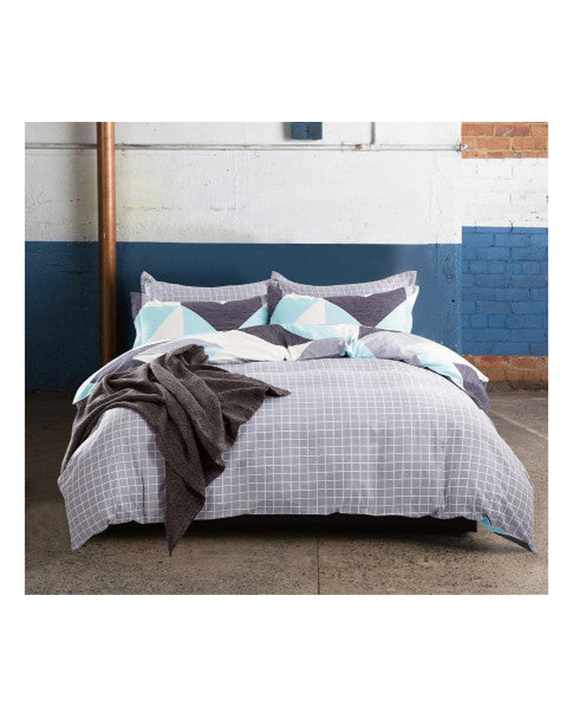 GIOIA CASA Modern City 100% cotton reversible quilt cover set Vintage Design